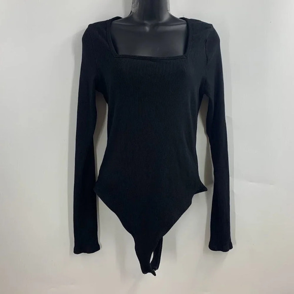 Fashion Nova Women's Ribbed Long Sleeve Square Neck Fitted Bodysuit Size 2X‎ NWT - Picture 1 of 14